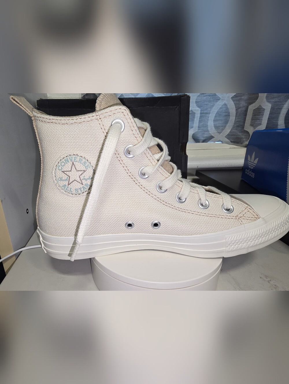 Converse High Top Canvas Sneakers - Cream Off-White - Picture 3 of 9